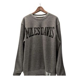 Roots of Flight Miles Davis Classic Sweatshirt Heather Grey Fleece Knit Crewneck